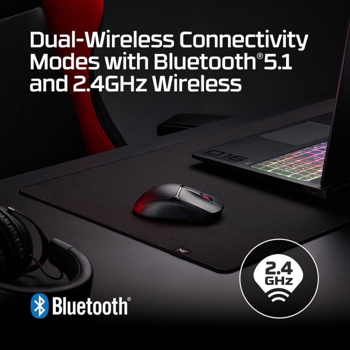 HyperX PulseFire Fuse Wireless/Bluetooth Symmetrical Shape, Upto 85 Hrs, 1000Hz Polling For PC, PS5 & Xbox Series X|S - Image 2