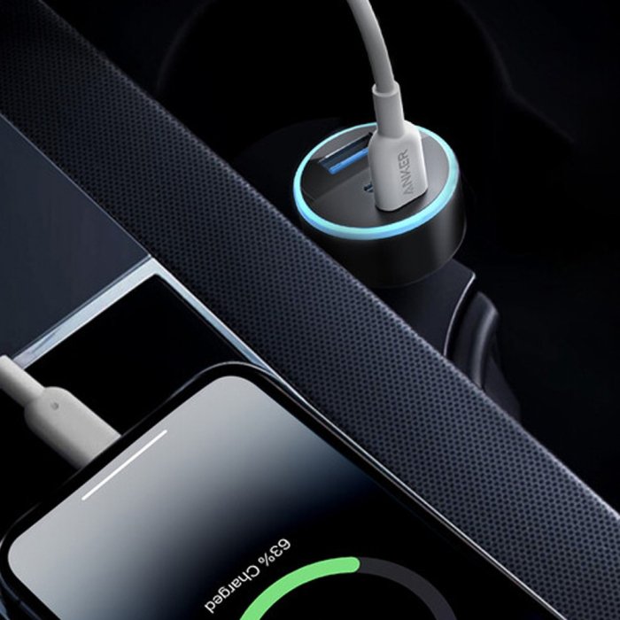 Anker Car Charger 67W PowerFul Triple-Port 2 USB-C 1 USB-A - Black - Image 2