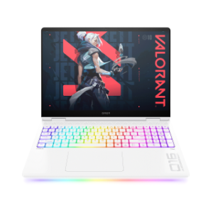 HP Omen Max(16T-AH000) Gaming Laptop, Intel Core Ultra 9 275HX Processor, 64 GB DDR5-5600 RAM, 2 TB NVMe SSD, RTX 5090 Laptop GPU (24 GB), 16" WQXGA OLED 240Hz Display, Full-size, per key RGB backlit Keyboard, Windows 11, Glacier White | A4NQ6AV-10