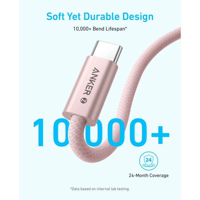Anker Zolo Cable USB-C to USB-C 240W (0.9m/3ft) -White - Image 2