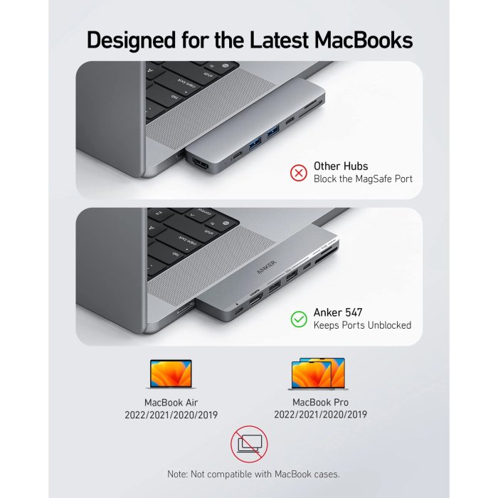 Anker 547 USB-C Hub (7-in-2, for MacBook) Compatible with Thunderbolt 3 USB C Port, 100W Power Delivery, 4K HDMI, USB C and 2 USB A Data Ports, SD and microSD Card Reader - Image 3