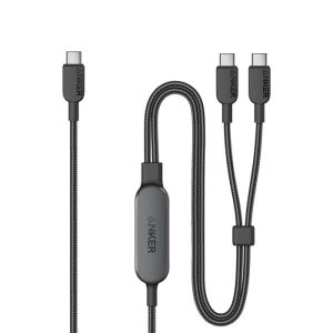 Anker 2-in-1 USB-C to USB-C Cable (4 ft, 140W) -Black