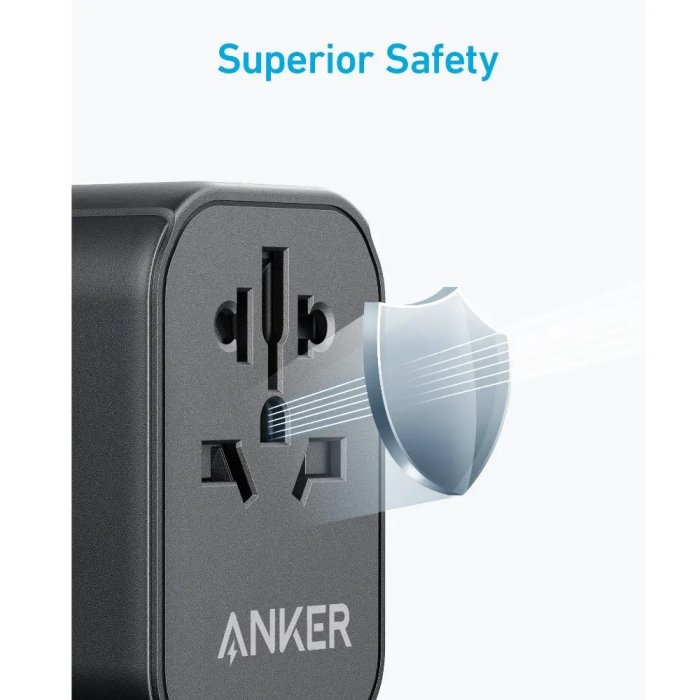 Anker Travel Adapter (4-In-1) Ultra-Expanded Power For Traveling Abroad 30W Max - Black - Image 2