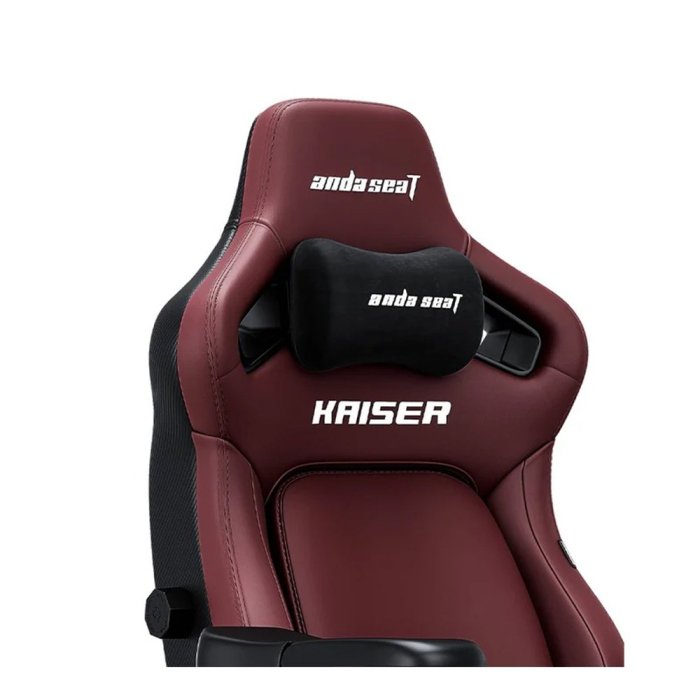 Andaseat Kaiser 4 Large Gaming Chair, Premium PVC Leather, High Density Foam, Memory Foam Head Pillow, Adjustable Armrests - Maroon - Image 2