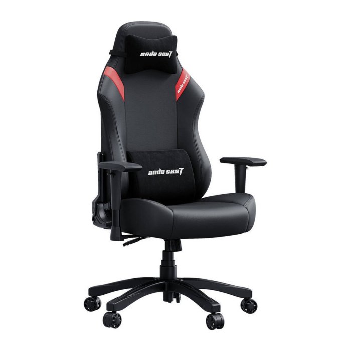 Anda Seat Luna L Gaming Chair Ergonomic Reclining Heavy Duty Neck & Back Lumbar Support - Black/Red - Image 3