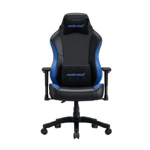 Anda Seat Luna Gaming Chair PVC Leather Head Cushion, Chair, Lumbar Support - Black/Blue