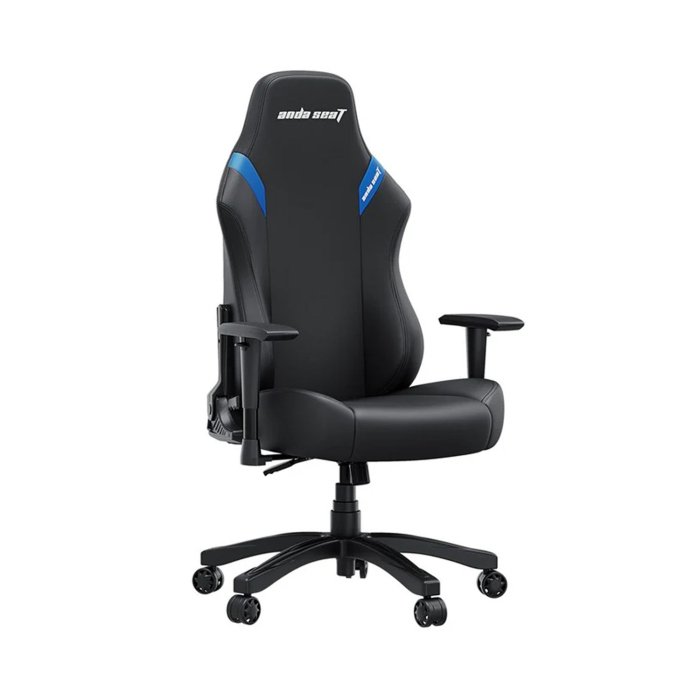 Anda Seat Luna Gaming Chair PVC Leather Head Cushion, Chair, Lumbar Support - Black/Blue - Image 3