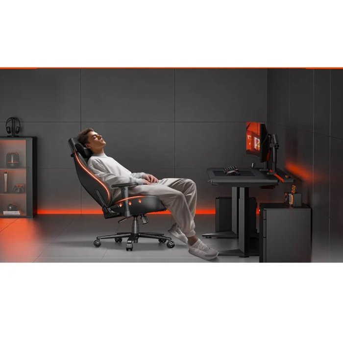 AndaSeat Novis XL Gaming Chair PVC Napa leather, Integrated Lumbar Support, 1D Adjustable Armrests - Black - Image 2