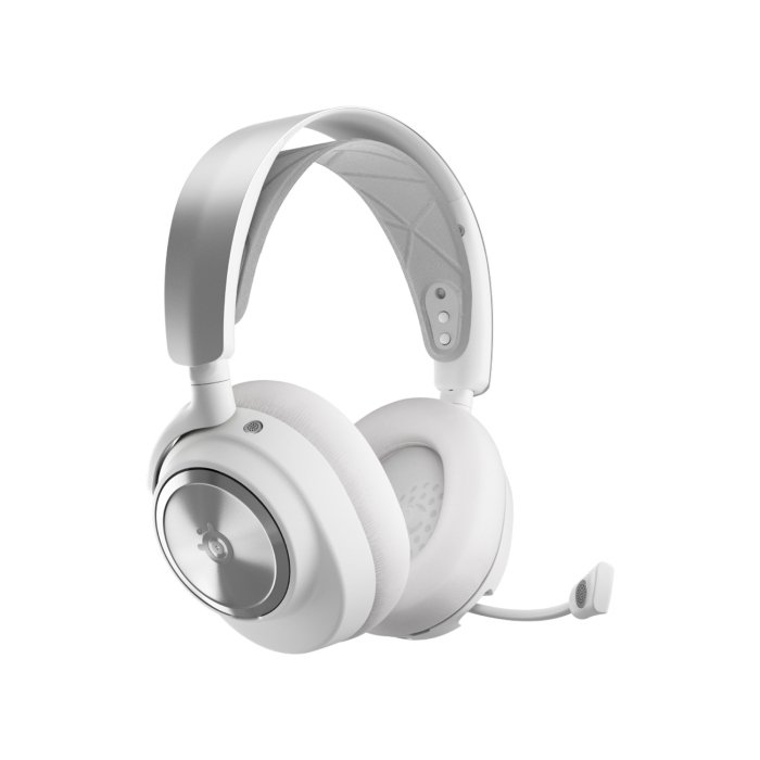 SteelSeries Arctis Nova Pro Wireless/Bluetooth High-Fidelity Gaming Headset, AI-Noise Cancellation Retractable Mic,Two Hot-Swappable Batteries (Each Up to 22 Hrs) For PC,Xbox Switch & Mobile Devices-White - Image 3