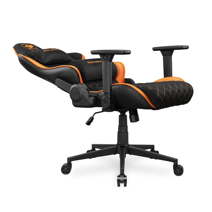 Cougar Armor One V2 F Woven Fabric,4D Folding Armrest,Head And Lumbar Pillow,Full Steel Frame,Gas Lift Height Adjustment -Black/Orange - Image 2