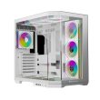 Jungle Leopard AS-01 Mid Tower Fornt & Left Side Tempered Glass Side Panel Case With 4 ARGB Galaxy Fans - White - Image 4