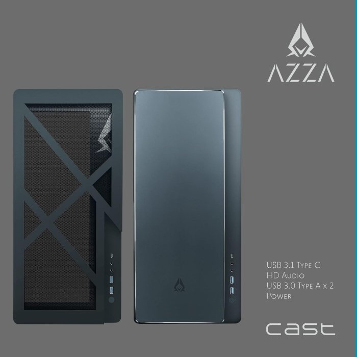 AZZA Cast 808 Mid-Tower PC Case - Black - Image 2
