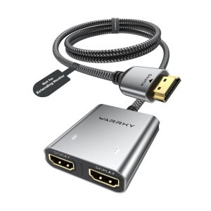 Warrky H02 4K 30HZ HDMI Splitter 1 in 2 Out - Silver Gray