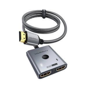 Warrky H03 4K 60HZ HDMI Switch 2 in 1 Out Bi-Directional -Silver Gray
