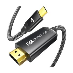 Warrky CH21 8K 60HZ USB-C to HDMI 2.1 Cable 1.8m - Space Gray