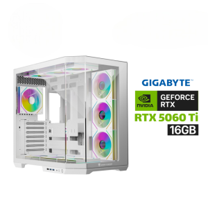 Gaming PC AMD Ryzen 5 9600X, Gigabyte B850M DS3H ICE DDR5 Motherboard, 16GB DDR5 RAM, 1TB NVMe SSD, GigaByte RTX 5060 Ti EAGLE OC ICE 16GB GPU, 750W Gold PSU, L240 White Liquid Cooler, Jungle Leopard AS-01 Case 4x ARGB Fans, Win 11 Pro