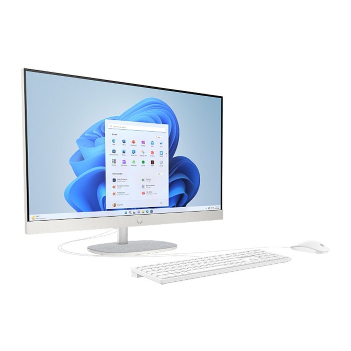 HP 27 All-in-One 27-CR0023NE PC, Intel Core i5-1335U Processor, 8GB DDR4 RAM, 512GB SSD NVMe, Intel Iris Xᵉ Graphics Integrated, 27" FHD IPS Non TouchScreen, HP 125 USB White Wired Keyboard & Mouse, Windows 11 Pro (License) - Shell White - Image 3