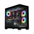DarkFlash Aigo C218M Micro ATX Tower Tower Two Panel Front & Left Side Tempered Glass Case with 4 RGB Fans - Black - Image 4