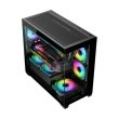 DarkFlash Aigo C218M Micro ATX Tower Tower Two Panel Front & Left Side Tempered Glass Case with 4 RGB Fans - Black - Image 6