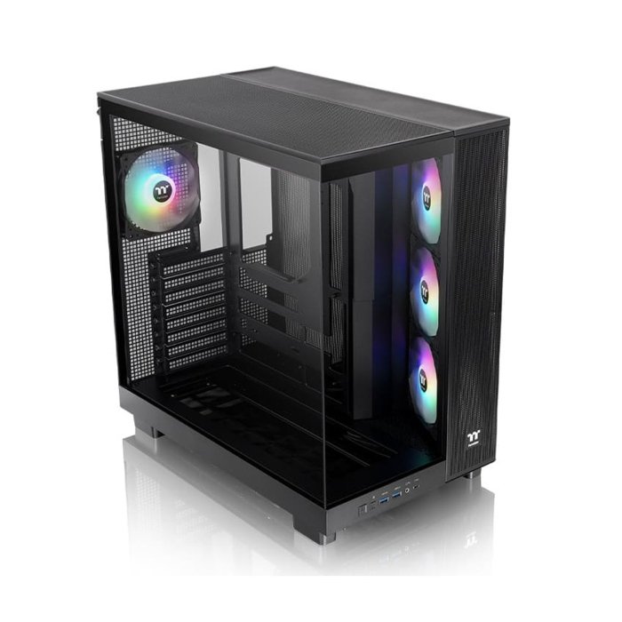 Thermaltake View 380 XL TG Mid Tower Two Panel Front & Left Side Tempered Glass Case with 4 ARGB Fans - Black - Image 3