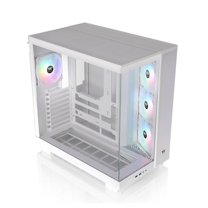Thermaltake View 380 XL TG Mid Tower Two Panel Front & Left Side Tempered Glass Case with 4 ARGB Fans - White - Image 3