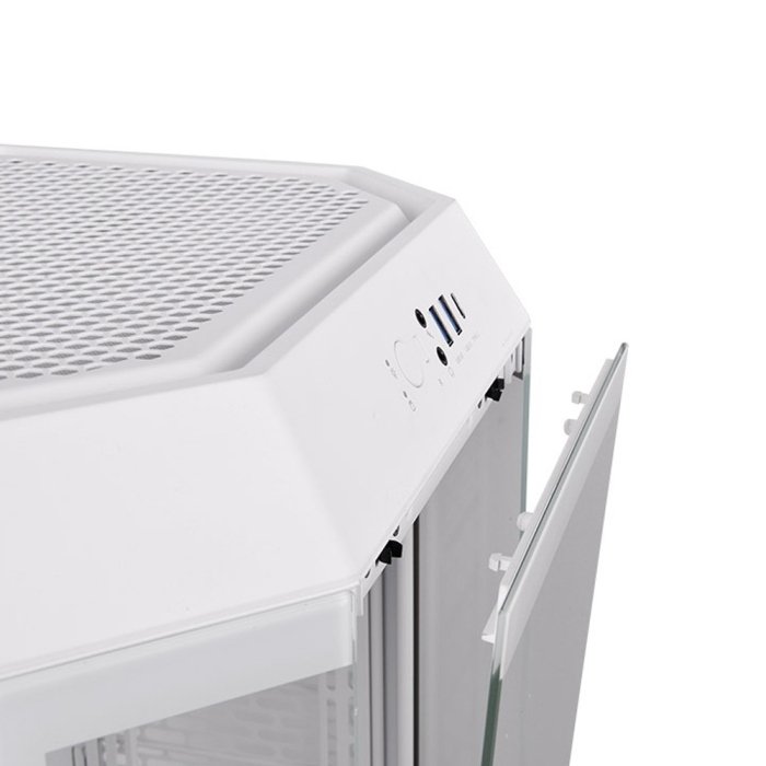 Thermaltake The Tower 300 Micro Tower tempered glass panels on the front and two perforated panels on each side With 2 Fan - White - Image 2