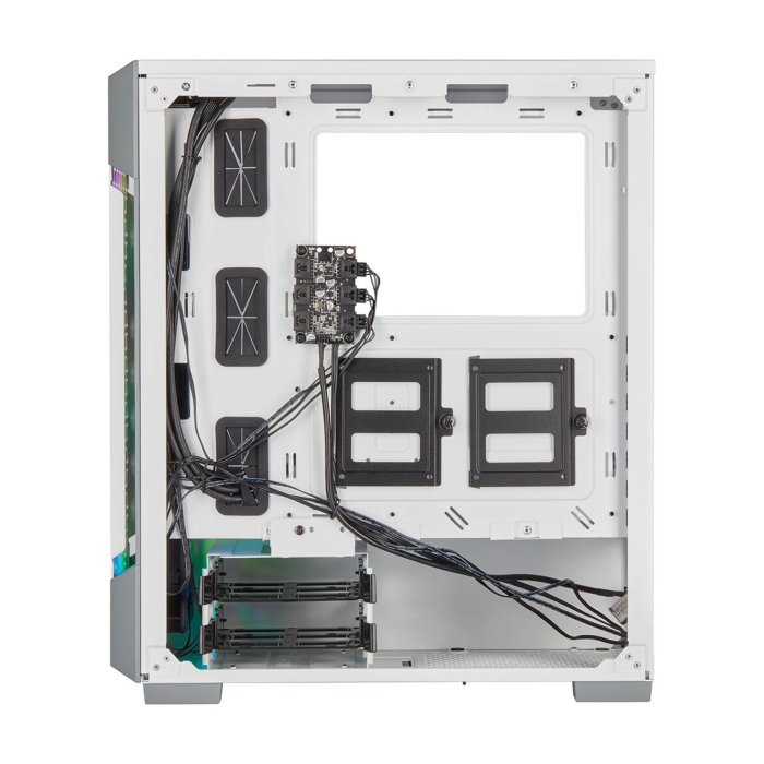 Corsair iCUE 220T RGB Mid-Tower Steel Plastic Side Tempered Glass Panel Case With 3 RGB Fans - White - Image 3