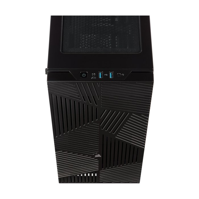 Corsair 275R Airflow Mid-Tower Slatted Front Panel Tempered Glass Side Panel Case with 2+1 Fan - Black - Image 2