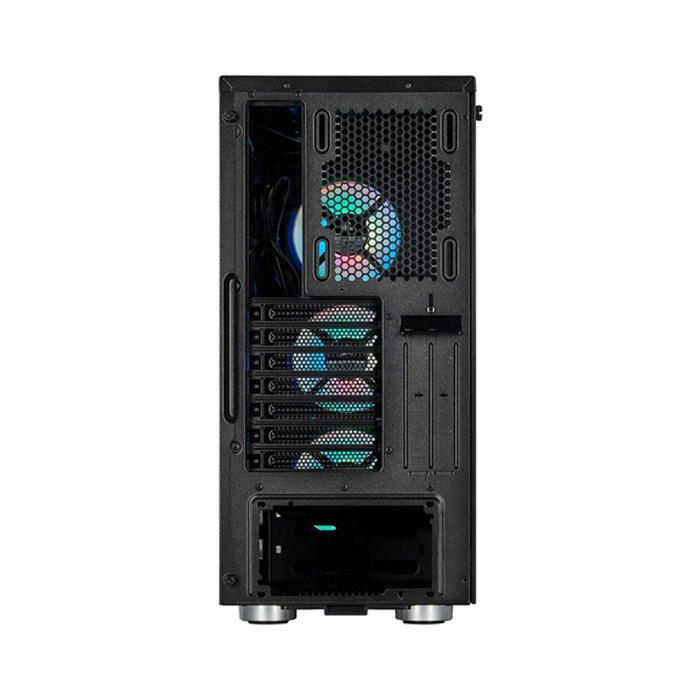 Corsair iCUE 465X RGB Mid-Tower Tempered Glass Side & Front Panel Smart Case with 3 RGB Fans - Black - Image 2
