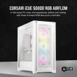 Corsair iCUE 5000D Airflow Mid Tower Steel Plastic Side Tempered Glass Panel Case with 3 RGB Fan - White - Image 5