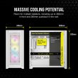 Corsair iCUE 5000D Airflow Mid Tower Steel Plastic Side Tempered Glass Panel Case with 3 RGB Fan - White - Image 9