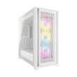 Corsair iCUE 5000D Airflow Mid Tower Steel Plastic Side Tempered Glass Panel Case with 3 RGB Fan - White - Image 4
