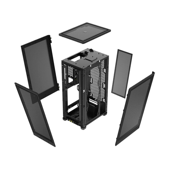 Corsair 2000D AIRFLOW Mini-ITX PC Case, Optimal Airflow Design, Mesh on All Sides, Up to 360mm Radiator - Black - Image 2