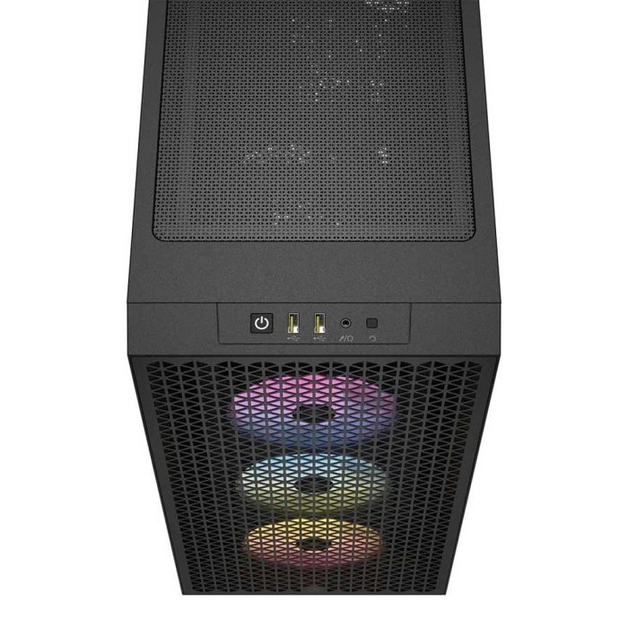 Corsair 3000D RGB Airflow Mid-Tower Side Tempered Glass Panel PC Case With 3 RGB Fans - Black - Image 3