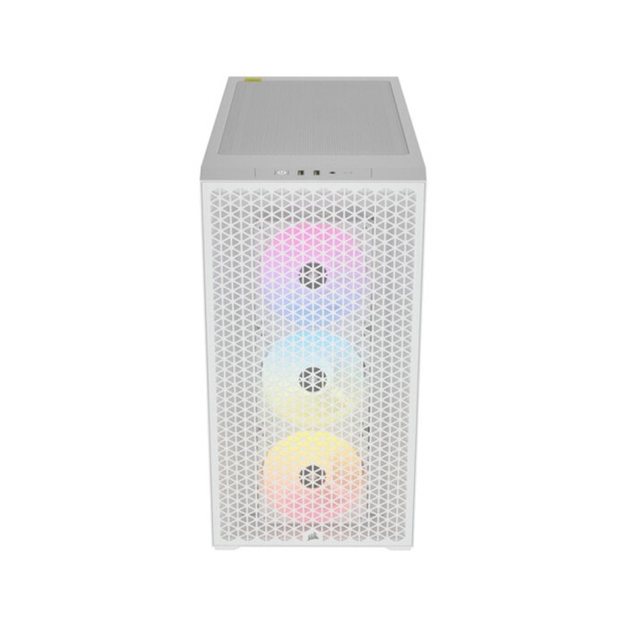 Corsair 3000D RGB Airflow Mid-Tower Side Tempered Glass Panel PC Case With 3 RGB Fans - White - Image 3