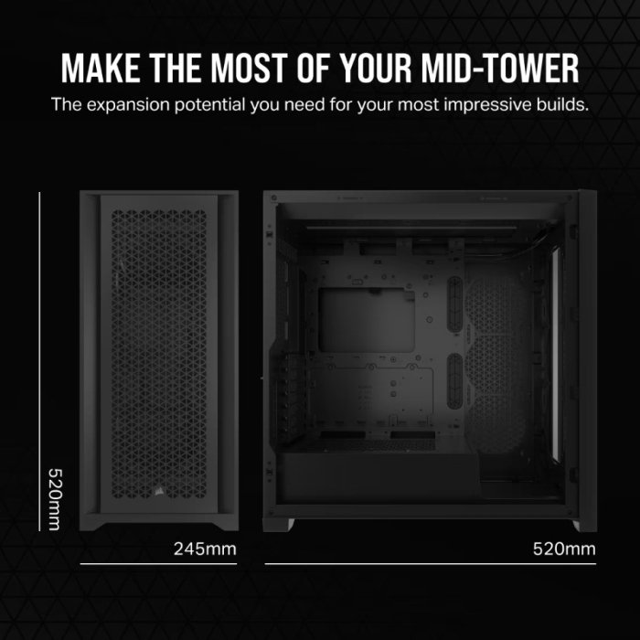 CORSAIR 5000D CORE AIRFLOW Mid Tower ATX Case - Black - Image 3