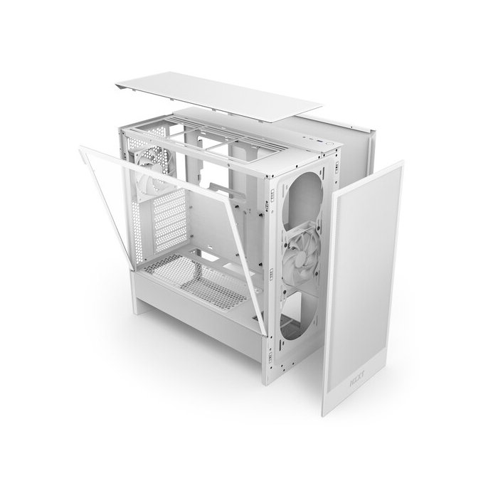 NZXT H5 Flow (2024) Compact Mid-Tower ATX Case - White - Image 2