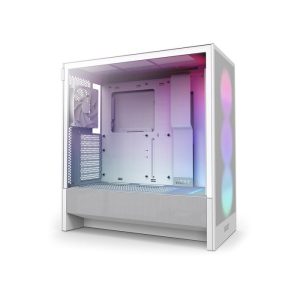 NZXT H5 Flow RGB (2024) Compact Mid-Tower ATX Case With RGB Fans - White