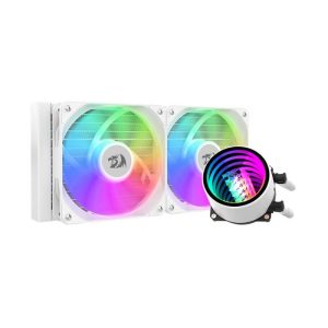 Redragon CCW-3011 ARGB 240mm Liquid CPU Cooler, 2x 120mm Fans with PWM Control - White