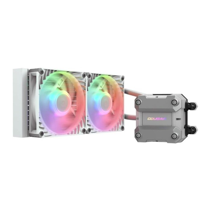 Cougar Poseidon Ultra ARGB 240MM All-In-One CPU Liquid Cooler with Improved Cooling and Quiet Performance - White - Image 3
