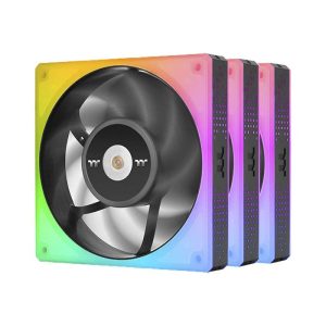 Thermaltake TOUGHFAN 12 RGB High Static Pressure Radiator Fan, 16.8 Million RGB Lighting, 2000 RPM Fan Speed, 120mm Hydraulic Bearing Gen.2, 53.75 CFM Air Flow, Black | CL-F135-PL12SW-A