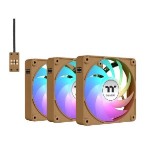 Thermaltake CT120 EX ARGB Sync PC Cooling Fan 3 Pack, PWM 500~2000 RPM, 5V Motherboard Sync, 16.8 Million Colors 9 LEDs, MagForce 2.0 Connectors, Hydraulic Bearing, Gravel Sand, CL-F216-PL12GS-A