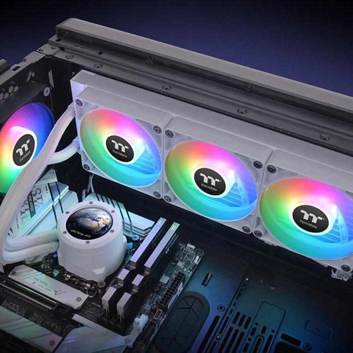 Thermaltake TH360 V2 Ultra ARGB Sync Snow Edition AIO Liquid Cooler - White - Image 2