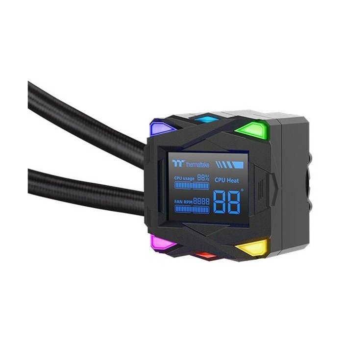 Thermaltake LA240-S ARGB Sync AIO Liquid CPU Cooler, 2.4" Segment LCD Display, 240mm Radiator - Black - Image 3