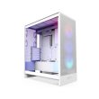 NZXT H7 Flow RGB (2024) ATX Mid Tower Left Side Tempered Glass Case with 3 RGB Fans - White - Image 4