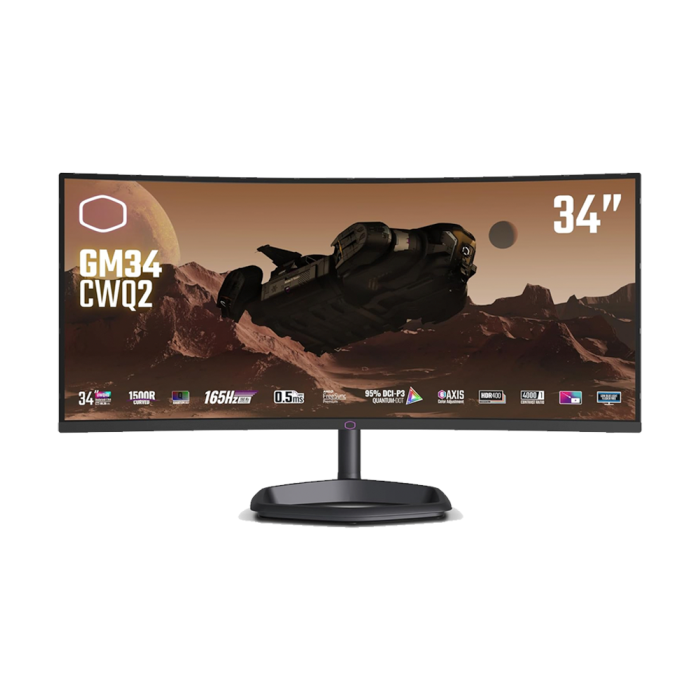 Cooler Master 34 Inch 165Hz UWQHD VA HDMI 2.0 0.5ms Curved Gaming Monitor - Black
