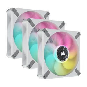 Corsair ML120 RGB ELITE Premium Magnetic Levitation RGB Triple Fan Kit With AirGuide Technology - White