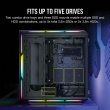 Corsair iCUE 5000T RGB Tempered Glass With 3 RGB & 1 Rear Fans Full-Tower ATX PC Case - Black - Image 10
