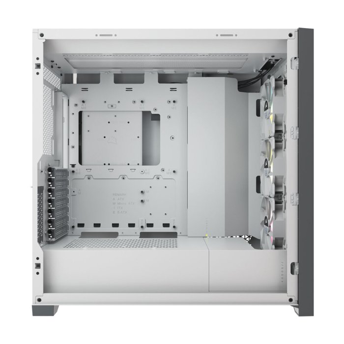 Corsair iCUE 5000X RGB Mid-Tower 4-Sides Tempered Glass Panel with 3 RGB Elite Fans - White - Image 3