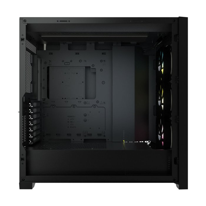 Corsair iCUE 5000X RGB Mid-Tower 4-Sides Tempered Glass Panel with 3 RGB Elite Fans - Black - Image 3